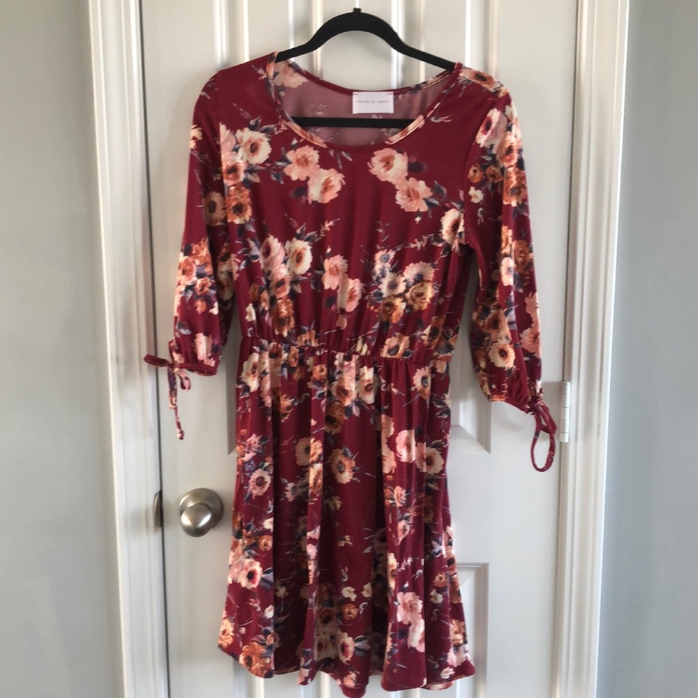 French Grey floral dress